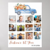 Blue Pumpkin Truck 1e jaar Foto Milestone Poster (Voorkant)