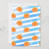 Blue Pumpkin Truck 1st Birthday Invitation Boy Kaart (Achterkant)