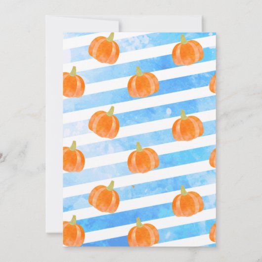 Blue Pumpkin Truck 1st Birthday Invitation Boy Kaart (Achterkant)