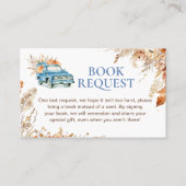 Blue Pumpkin Truck Baby shower Book Request Insert Visitekaartje (Voorkant)