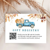Blue Pumpkin Truck Baby shower Gift Registry Kaart