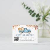 Blue Pumpkin Truck Baby shower Gift Registry Kaart (Staand voorkant)
