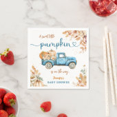 Blue Pumpkin Truck Baby shower Herfst Party Paper Servet (Insitu)