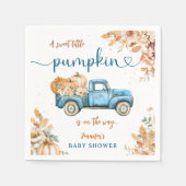 Blue Pumpkin Truck Baby shower Herfst Party Paper Servet (Voorkant)