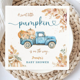 Blue Pumpkin Truck Baby shower Herfst Party Paper Servet