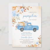 Blue Pumpkin Truck Baby shower Kaart (Voorkant)