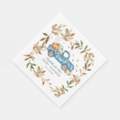 Blue Pumpkin Truck Baby shower Papieren servetten (Hoek)