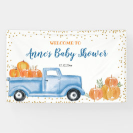 Blue Pumpkin Truck Baby shower Party Banner