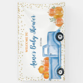 Blue Pumpkin Truck Baby shower Party Banner (Verticaal)
