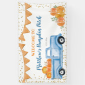 Blue Pumpkin Truck Birthday Banner (Verticaal)