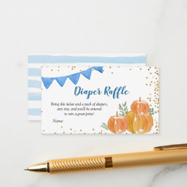 Blue Pumpkin Truck Diaper Raffle Card Informatiekaartje