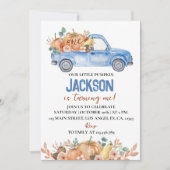 Blue Pumpkin Truck draait een eerste verjaardag Kaart (Voorkant)