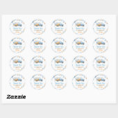 Blue Pumpkin Truck Fall Birthday  Ronde Sticker (Vel)