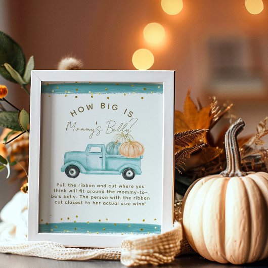 Blue Pumpkin Truck Guess Mom Buikdouche Game Poster