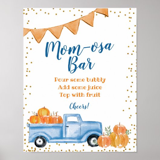Blue Pumpkin Truck Mimosa Bar Signage Poster (Voorkant)