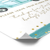 Blue Pumpkin Truck Modern Herfst Baby shower Boek Poster (Hoek)