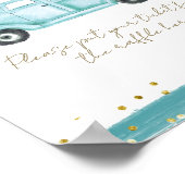 Blue Pumpkin Truck Modern Herfst Baby shower Luier Poster (Hoek)