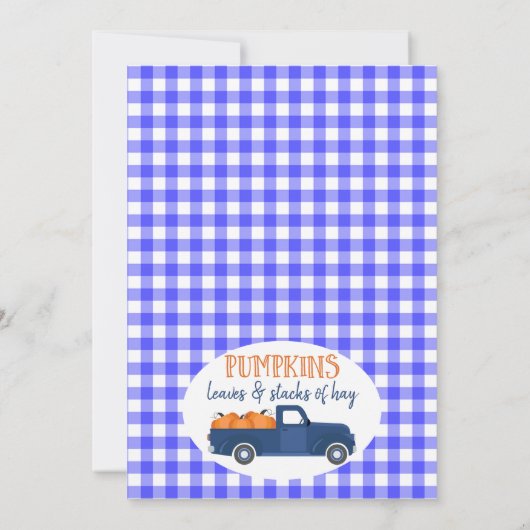 Blue Pumpkin Truck Verjaardag Bedankt Card Kaart (Achterkant)
