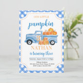 Blue Pumpkin Truck Verjaardag Kaart (Staand voorkant)