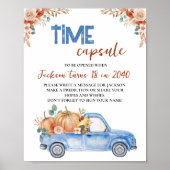 Blue Pumpkin Truck Verjaardag Tijd Capsule Teken Poster (Voorkant)