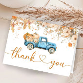 Blue Pumpkin Tuck Baby shower Gevouwen Dank u Bedankkaart