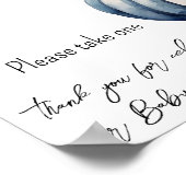 Blue Pumpkin Waterverf Baby Boy Shower Favorieten Poster (Hoek)