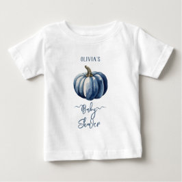 Blue Pumpkin Waterverf Baby Boy Shower T-shirt