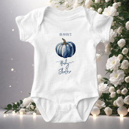 Blue Pumpkin Waterverf Baby Boy Shower T-shirt