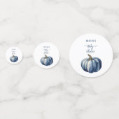 Blue Pumpkin Waterverf Boho Baby Boy Shower Confetti (Achterkanten)