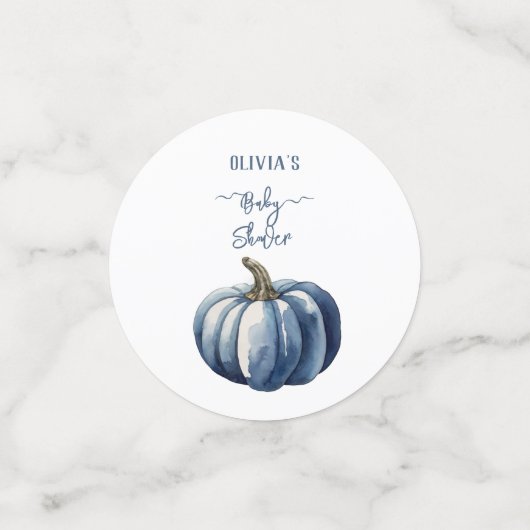Blue Pumpkin Waterverf Boho Baby Boy Shower Confetti (Kleine voorkant)