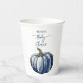 Blue Pumpkin Waterverf Boho Baby Boy Shower Papieren Bekers (Achterkant)
