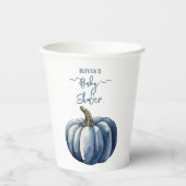 Blue Pumpkin Waterverf Boho Baby Boy Shower Papieren Bekers (Voorkant)