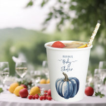 Blue Pumpkin Waterverf Boho Baby Boy Shower