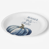 Blue Pumpkin Waterverf Boho Baby Boy Shower Papieren Bordje (Gekanteld)