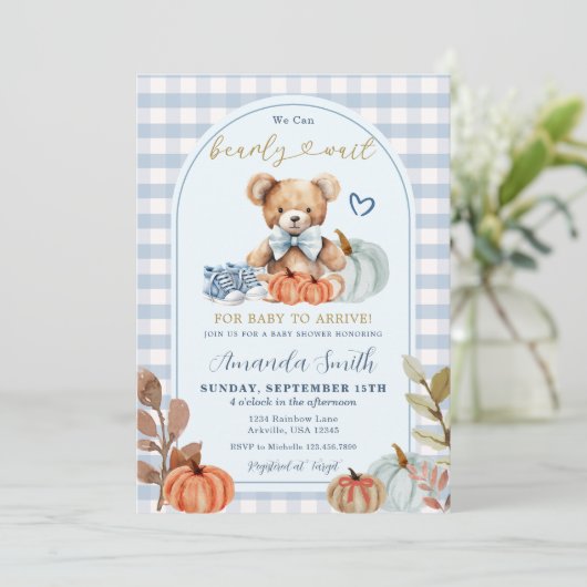 Blue Pumpkin We kunnen nauwelijks wachten Beer Bab Kaart (Staand voorkant)