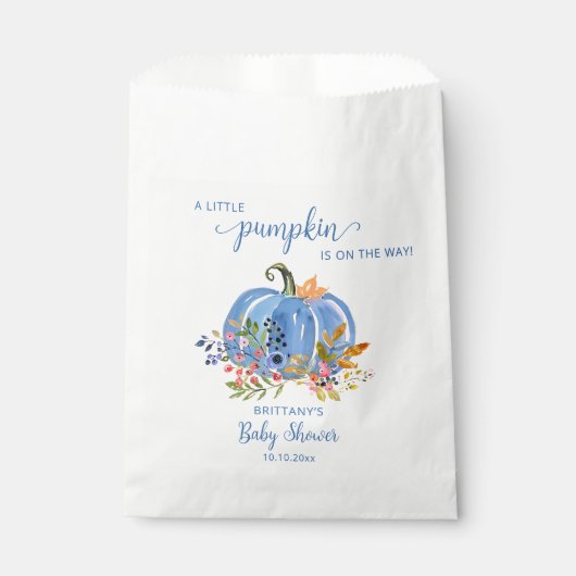 Blue Pumpkin Whimsical Baby Shower Bedankzakje (Voorkant)