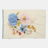 Blue Pumpkin & Wildflower Watercolor Theedoek (Horizontaal)