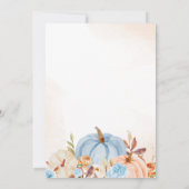 Blue Pumpkin Woodland Baby shower Kaart (Achterkant)