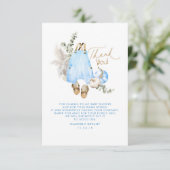 Blue Pumpkins Baby shower Little Dank je wel Bedankkaart (Staand voorkant)