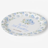 Blue Pumpkins Bloemen Verjaardagsfeest Papieren Bordje (Gekanteld)