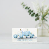 Blue Pumpkins Boerderij QR Code Scannable Waterver Visitekaartje (Staand voorkant)