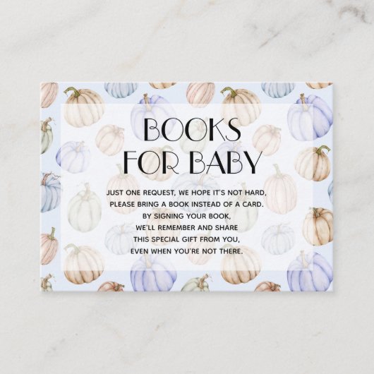 Blue Pumpkins Boy Baby Book Request Informatiekaartje (Voorkant)