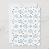 Blue Pumpkins Floral Baby shower Bedankkaart (Achterkant)