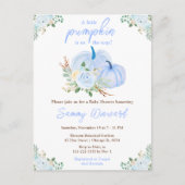 Blue Pumpkins Floral Baby shower Briefkaart (Voorkant)
