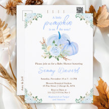 Blue Pumpkins Floral Baby shower