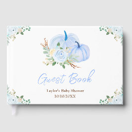 Blue Pumpkins Floral Baby shower Gastenboek