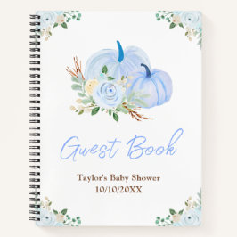 Blue Pumpkins Floral Baby shower gastenboek Notitieboek