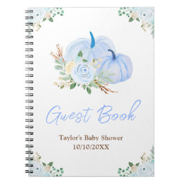 Blue Pumpkins Floral Baby shower gastenboek Notitieboek