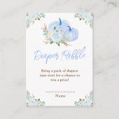 Blue Pumpkins Floral Diaper Raffle Informatiekaartje (Voorkant)