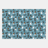 Blue Pumpkins Geesten Schedels Halloween Patronen Inpakpapier Vel (Voorkant)